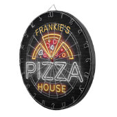 Individuelle Name Neon Italienisches Pizzeria Pizz Dartscheibe (Vorderseite rechts)
