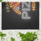 Individuelle Name Neon Italienisches Pizzeria Pizz Geschirrtuch (Gefaltet)
