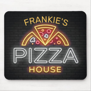 Individuelle Name Neon Italienisches Pizzeria Pizz Mousepad