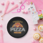 Individuelle Name Neon Italienisches Pizzeria Pizz Pappteller (Party)