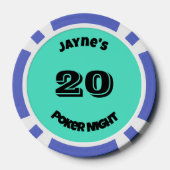 Individuelle Name Neon Lights Pokerchips (Rückseite)