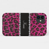 Individuelle Name Neonfarben Glitzer Leopard Druck Case-Mate iPhone Hülle (Rückseite (Horizontal))