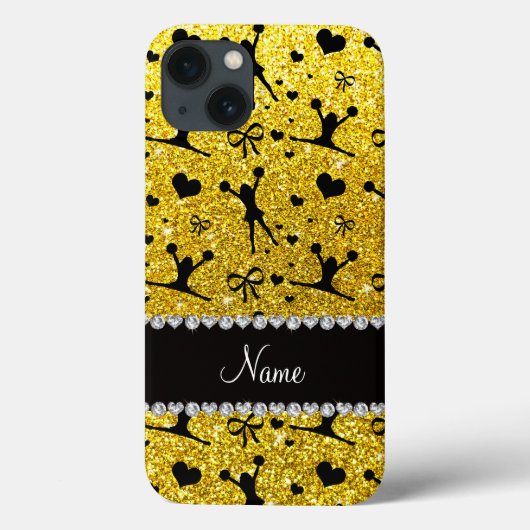 Individuelle Name Neongelber Glitzer Chefin Case-Mate iPhone Hülle (Rückseite)