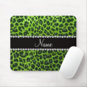 Individuelle Name Neongrün Glitzer Leopard Druck Mousepad (Mit Mouse)