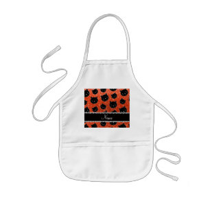 Individuelle Name neonorange Glitzer Schwarze Katz Kinderschürze