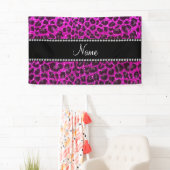 Individuelle Name Neonrosa Glitzer Leopard Druck Banner (Insitu)