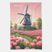 Individuelle Name Netherlands Windmills Geschirrtuch (Vertikal)