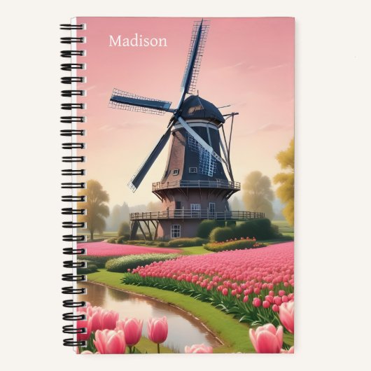 Individuelle Name Netherlands Windmills Notizblock (Vorderseite)