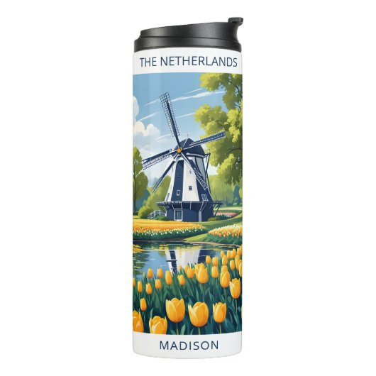Individuelle Name Netherlands Windmills Thermosbecher (Nach links gedreht)