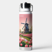 Individuelle Name Netherlands Windmills Trinkflasche (Hinten)
