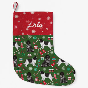 Individuelle Name-Neufundland-Hundeschlitten Kleiner Weihnachtsstrumpf