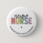 Individuelle Name Neuro Nurse Neuroscience Geschen Button (Vorderseite)