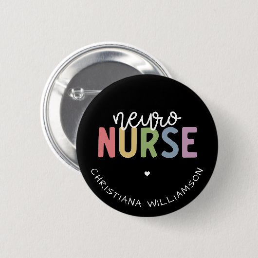 Individuelle Name Neuro Nurse Neuroscience Geschen Button (Vorne & Hinten)