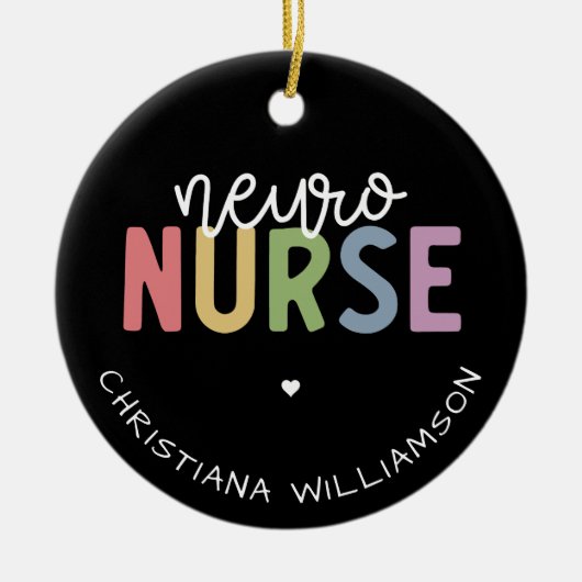 Individuelle Name Neuro Nurse Neuroscience Geschen Keramik Ornament (Vorne)