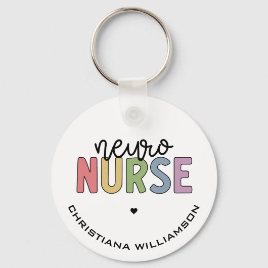 Individuelle Name Neuro Nurse Neuroscience Geschen Schlüsselanhänger (Vorderseite)