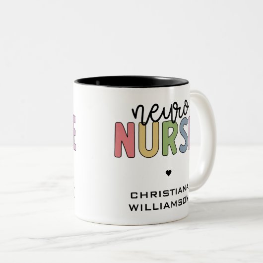 Individuelle Name Neuro Nurse Neuroscience Geschen Zweifarbige Tasse (VorderseiteRechts)