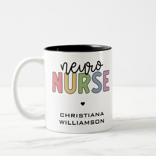 Individuelle Name Neuro Nurse Neuroscience Geschen Zweifarbige Tasse (Links)