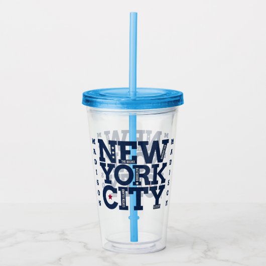 individuelle Name New York City tummelt sich Acryltrinkbecher (Vorderseite)