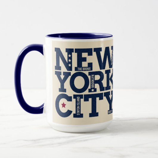 Individuelle Name New York City Typografie Tasse (Links)