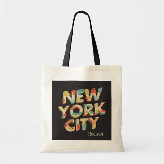 Individuelle Name New York City Typografie Totasch Tragetasche (Vorne)
