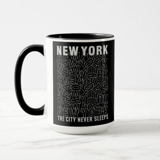 Individuelle Name New Yorker Typografie-Tasse Tasse (Links)