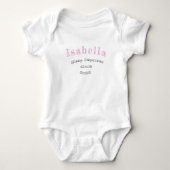 Individuelle Name Niedlich Baby Girl Pink Gray Typ Baby Strampler (Vorderseite)