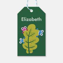 Individuelle Name Niedlich Bugs essen grünes Leaf Geschenkanhänger