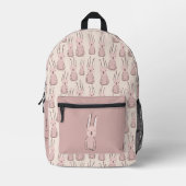 Individuelle Name Niedlich Bunny Pattern Girl's Pi Bedruckter Rucksack (Vorderseite)
