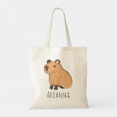 Individuelle Name Niedlich Capybara Kinder Tote Ta Tragetasche (Rückseite)