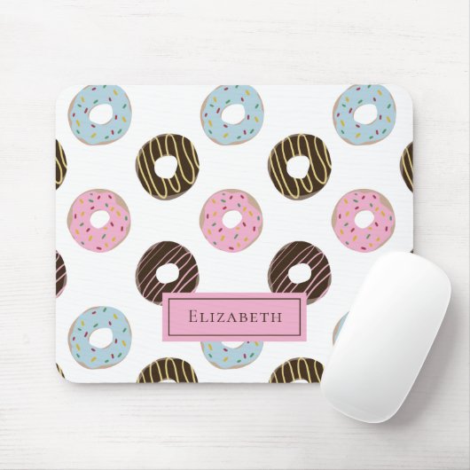 Individuelle Name Niedlich Donuts Pastel Sweet Too Mousepad (Mit Mouse)