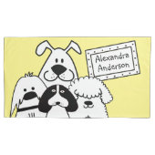 Individuelle Name Niedlich Doodles Kissenbezug (Vorderseite-Links)