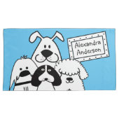 Individuelle Name Niedlich Doodles Kissenbezug (Vorderseite-Rechts)