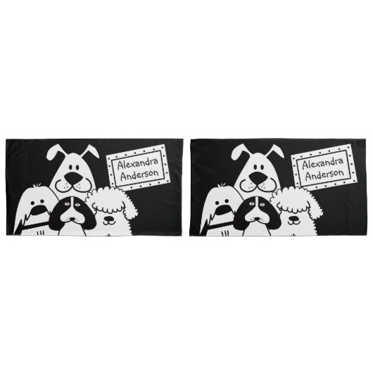 Individuelle Name Niedlich Doodles Kissenbezug (Vorderseite-Set)