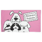 Individuelle Name Niedlich Doodles Kissenbezug (Vorderseite-Links)