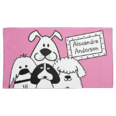 Individuelle Name Niedlich Doodles Kissenbezug (Vorderseite-Rechts)