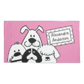 Individuelle Name Niedlich Doodles Kissenbezug (Rückseite-Links)