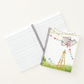 Individuelle Name Niedlich Elefant farbenfroh Notizblock (Innenseite)