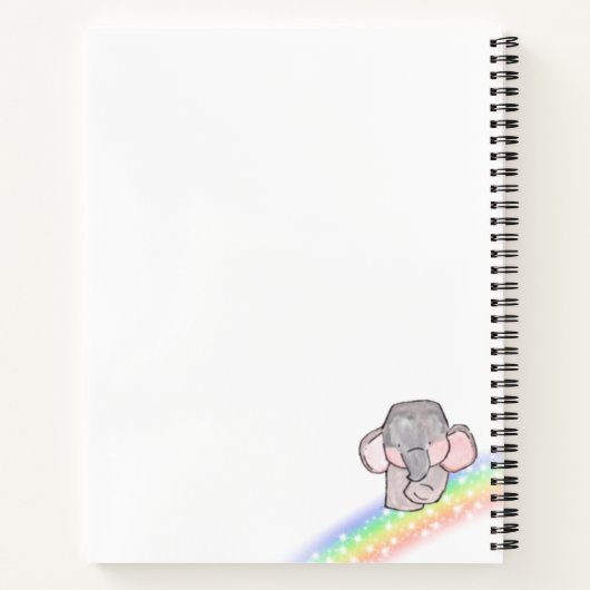 Individuelle Name Niedlich Elefant farbenfroh Notizblock (Rückseite)