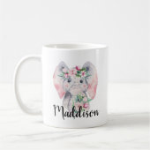 Individuelle Name Niedlich Elefant Tasse Mama Kran (Links)