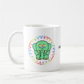 Individuelle Name Niedlich Elephant LGBTQ Prix Kaf Kaffeetasse (Links)