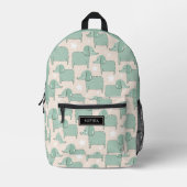 Individuelle Name Niedlich Elephant Muster Nordic Bedruckter Rucksack (Vorderseite)