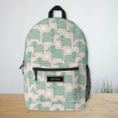 Individuelle Name Niedlich Elephant Muster Nordic Bedruckter Rucksack