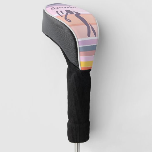 Individuelle Name Niedlich Fun Pastellstreifen Lil Golf Headcover (angewinkelt)