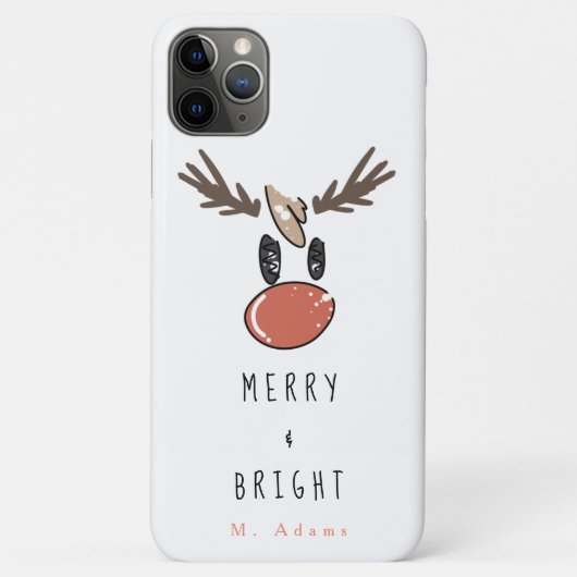 Individuelle Name Niedlich Funny Reindeer Case-Mate iPhone Hülle (Rückseite)