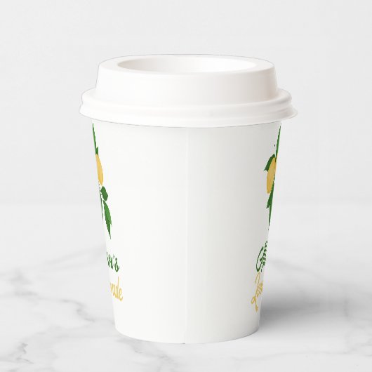 Individuelle Name Niedlich Gelbgrüne Sommerlemonad Pappbecher (Rechts)