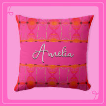 Individuelle Name Niedlich Girly Orange und Pink