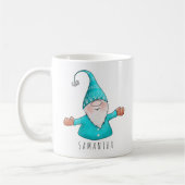 Individuelle Name Niedlich Gnome Aquamarin Blauer  Kaffeetasse (Links)