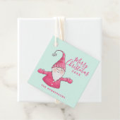 Individuelle Name Niedlich Gnome Pink Mint Frohe W Geschenkanhänger (Beispiel)