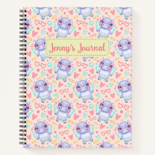 Individuelle Name Niedlich Hippo Bullet Journal Notizblock