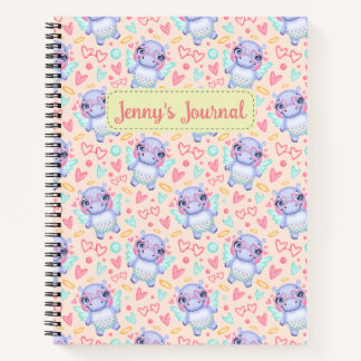 Individuelle Name Niedlich Hippo Bullet Journal Notizblock